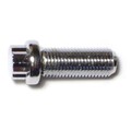 Midwest Fastener 3/8"-24 Flange Bolt, Chrome Plated Steel, 1 in L, 10 PK 75202